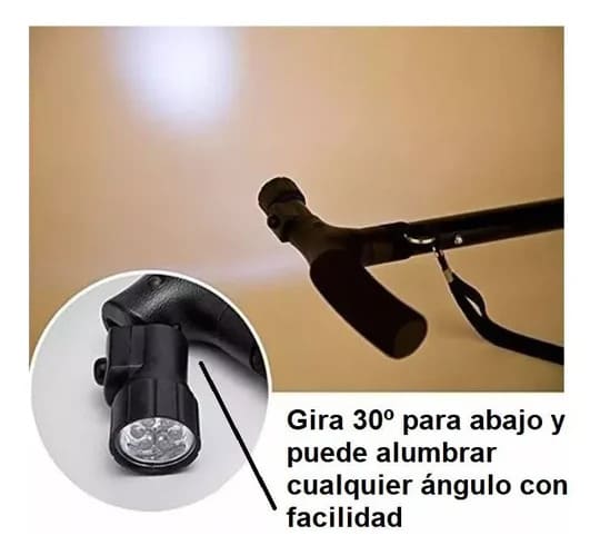 BASTÓN ORTOPEDICO PLEGABLE CON LINTERNA