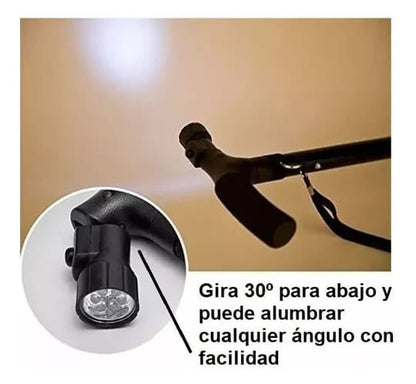 BASTÓN ORTOPEDICO PLEGABLE CON LINTERNA